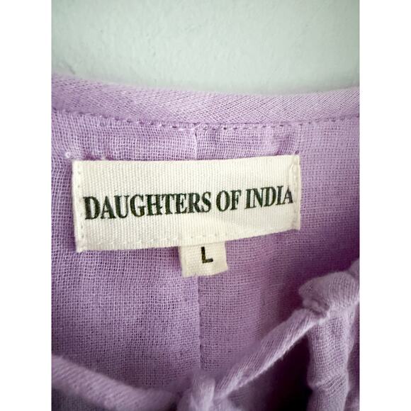 Daughters of India | Kyra Mini Dress in Lilac Gauze | Sz L - Picture 5 of 9